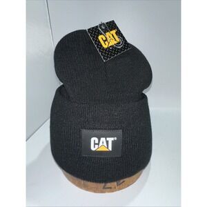 CATERPILLAR CAT Cuff Beanie Black LOGO ‎ Toboggan New With Tags (47)